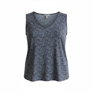 Anne Klein 2X Women's Blue Polka Dot Sleeveless Top